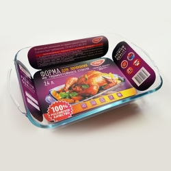 Форма  д/запекания 2 л.   из термостекла